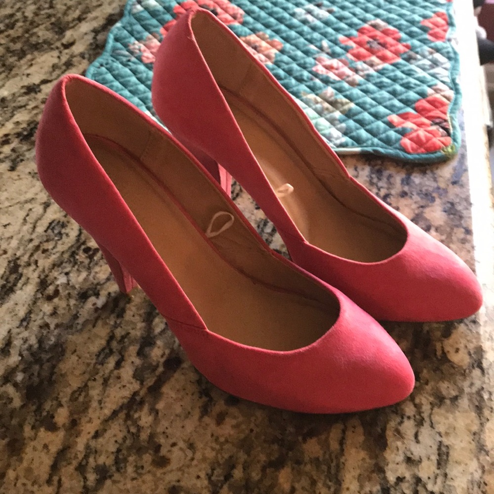 Hot Pink Velvet Heels